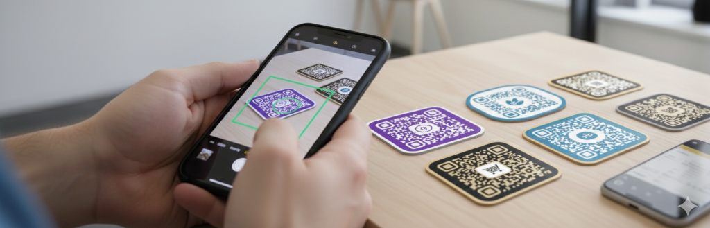 Branded QR codes for restaurant tables